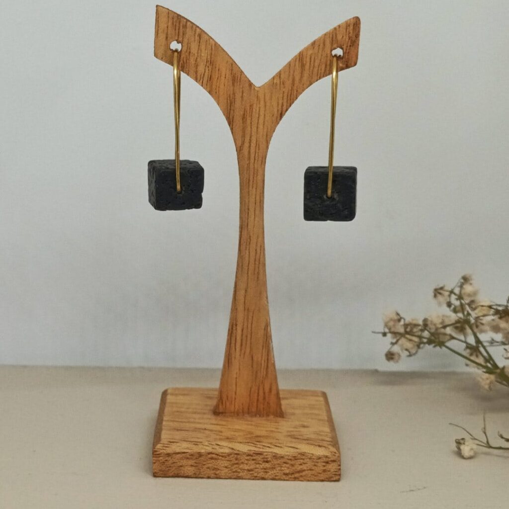 Pendientes Cube en latón