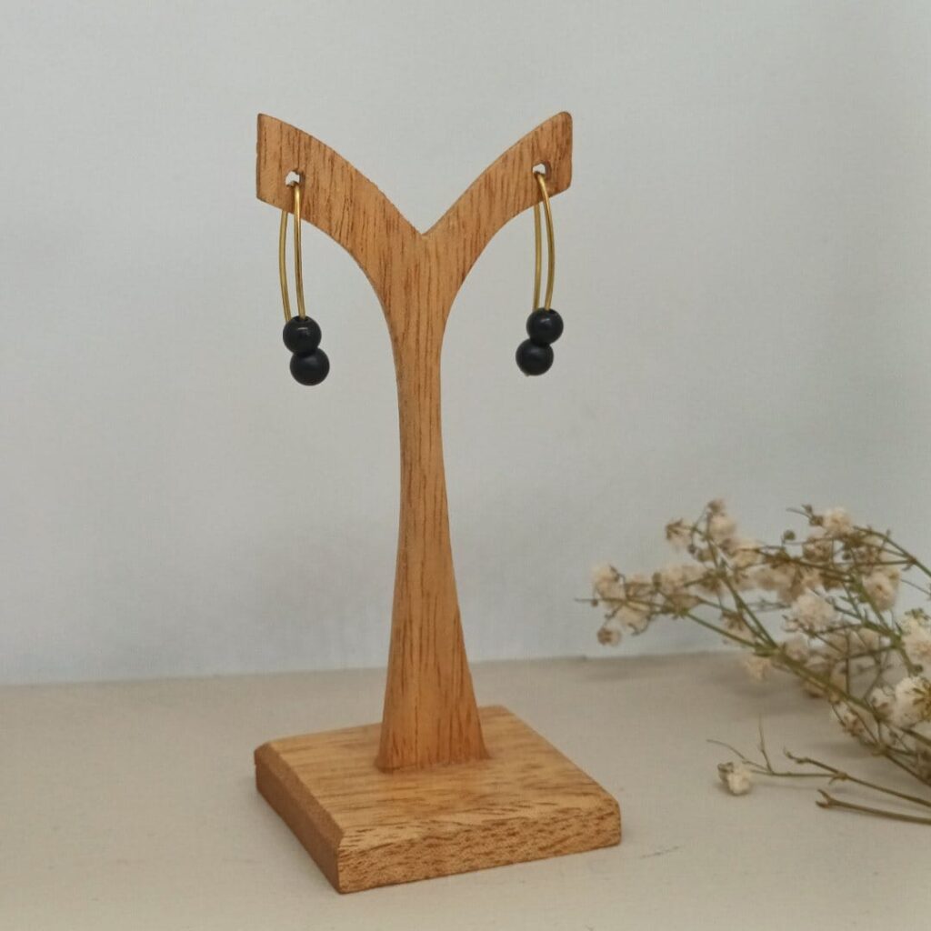 Pendientes Dos Arándanos con hilo de latón