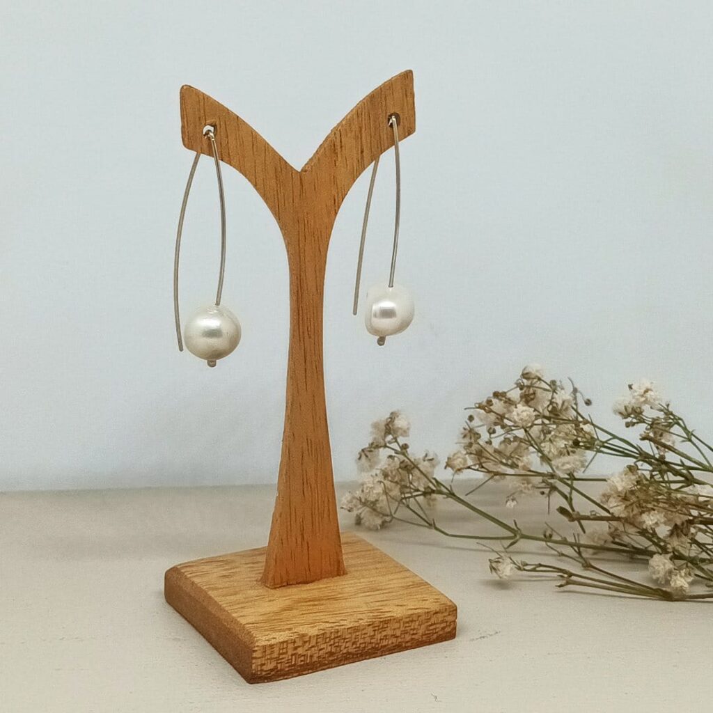 Pendientes Perlas Colgantes en plata