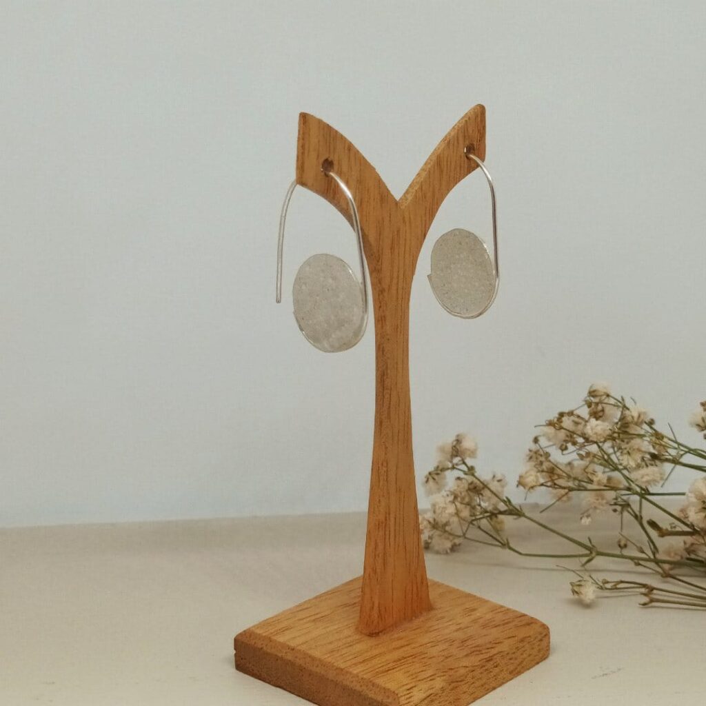 Pendientes Luna llena en plata