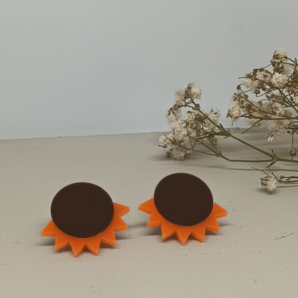 Pendientes Ojos colores chocolate-naranja