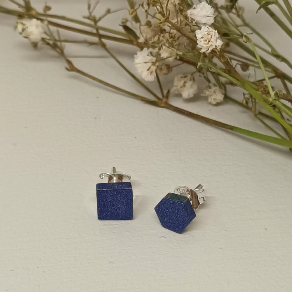 Pendientes Singulary en color azul zafiro