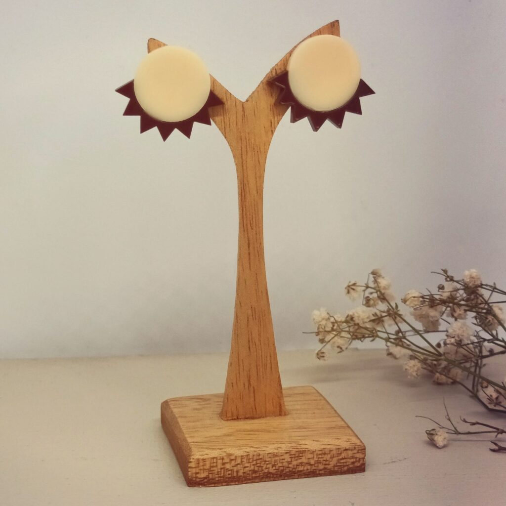 Pendientes ojos hueso-chocolate de AS Joyas