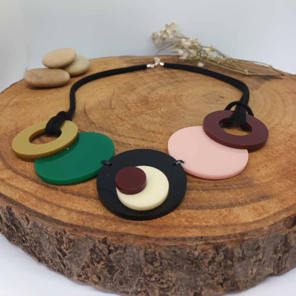 Collar Circle Negro 1.2 de Ana Sandoval Joyas