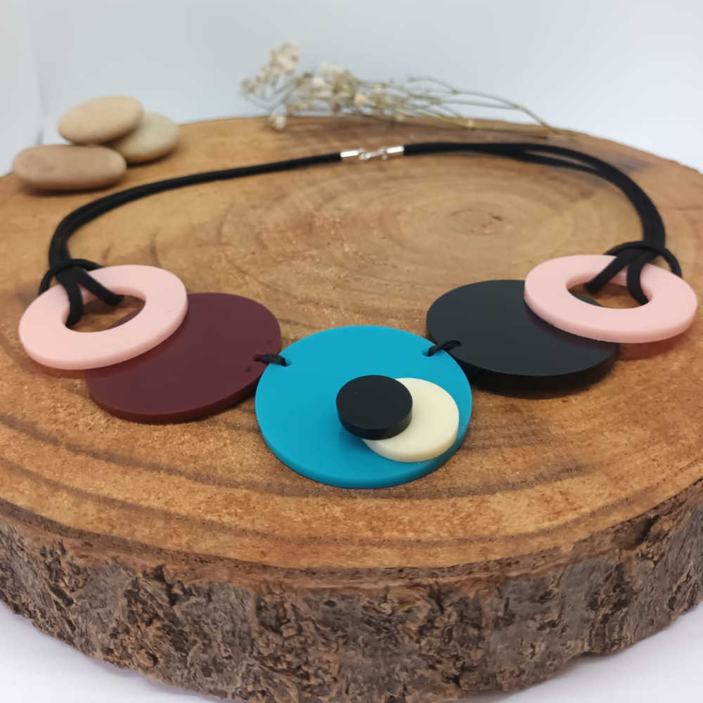 Collar Circle Turquesa 2, una variante del Collar Cirlcle Turquesa 1